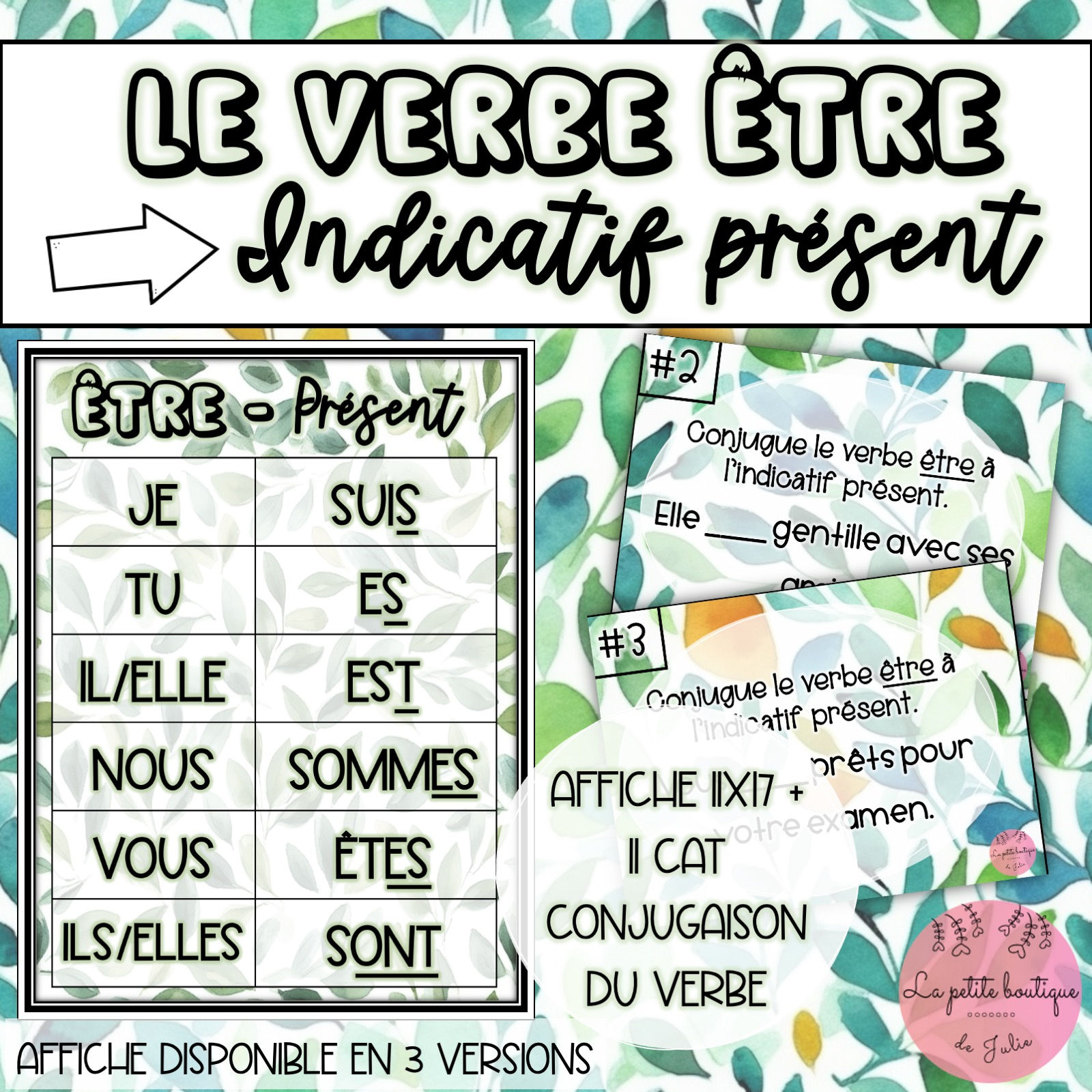 Verbe être - Présent