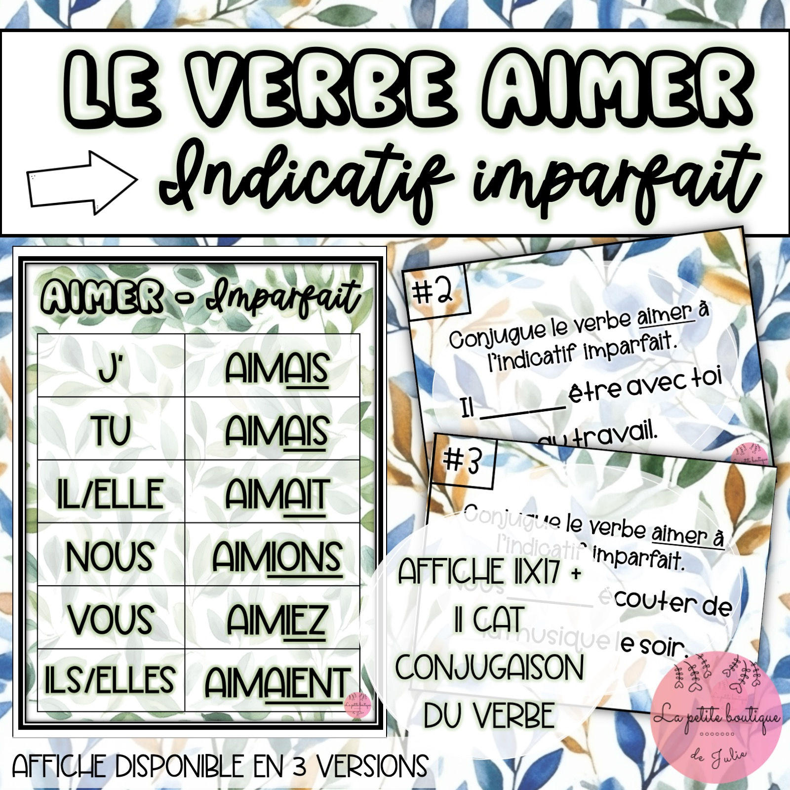 Verbe aimer - Imparfait