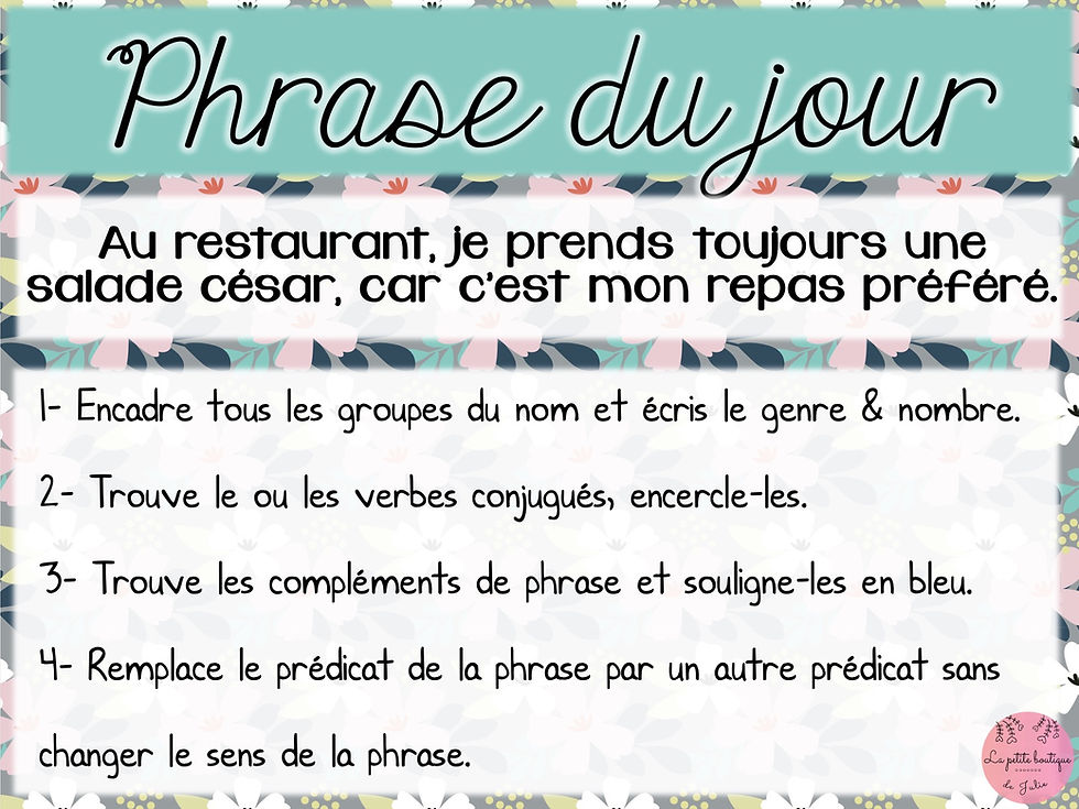 Miniature : Routine du matin - Mai 3e cycle