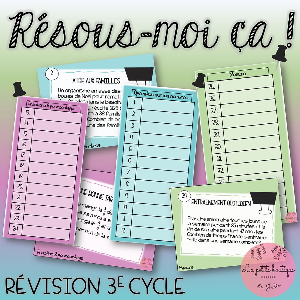 Résous-moi ça - 3e cycle