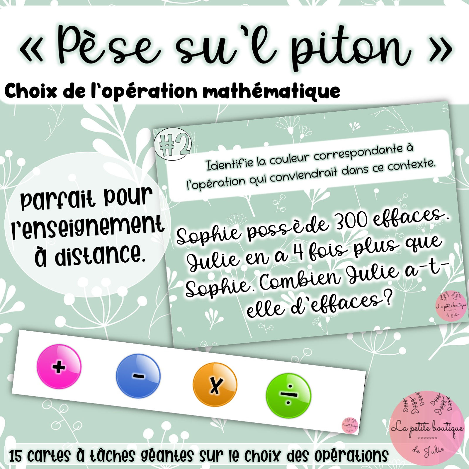 Pèse su'l piton - Choix de l'opération 3e cycle