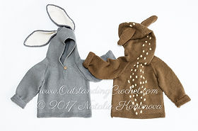 【YOURNUS】Likey Over Hood Knit Bunny Kids Hoodie Seamless Knitting Pattern