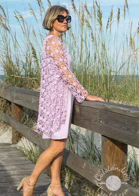 knee length dresses for ladies Red Cardigan With Summer Lace Puffy Dress Set-Up – UrbanSheek