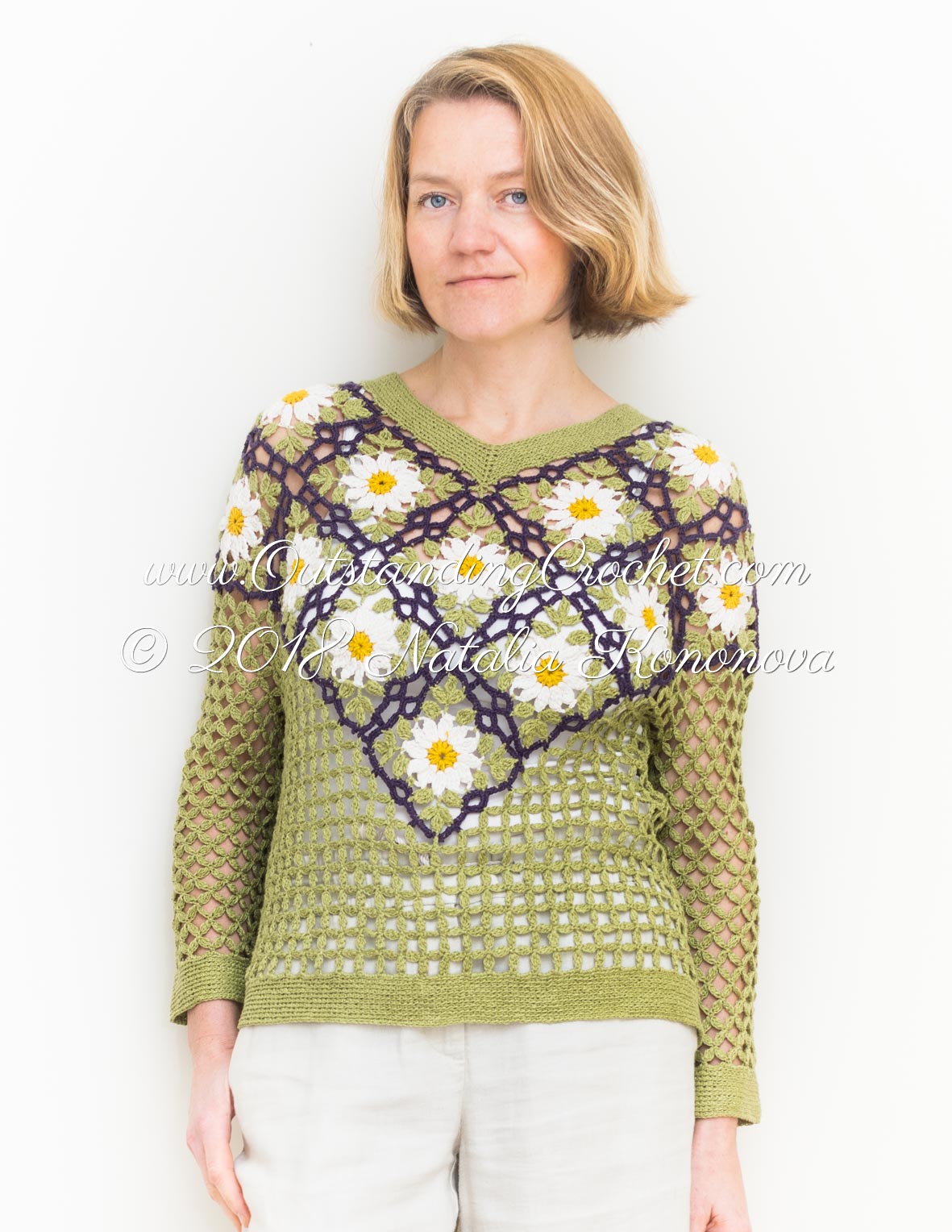 Wild Rose Crochet Sweater Pattern
