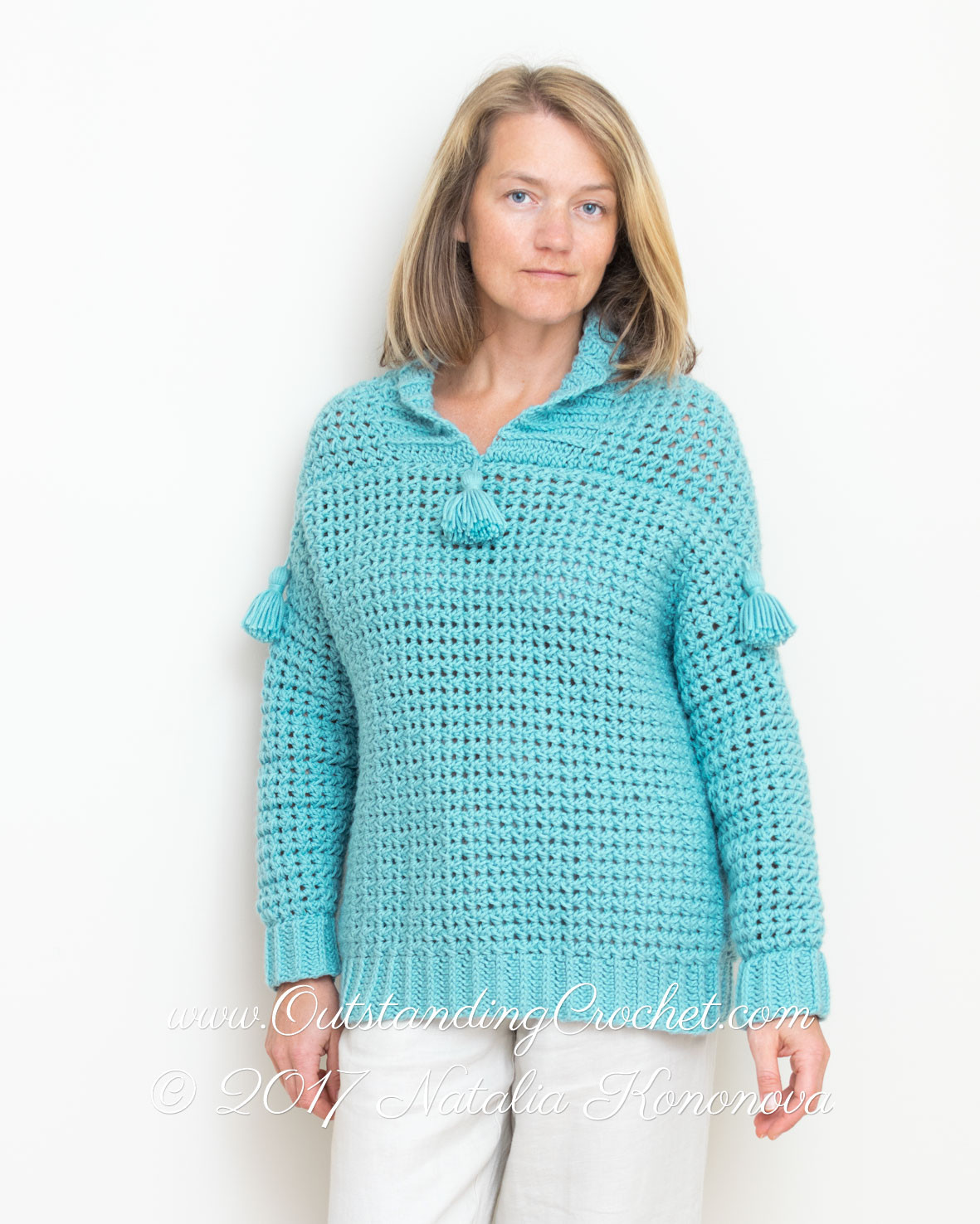 Women Jade Box Sweater Crochet Pattern for beginners.