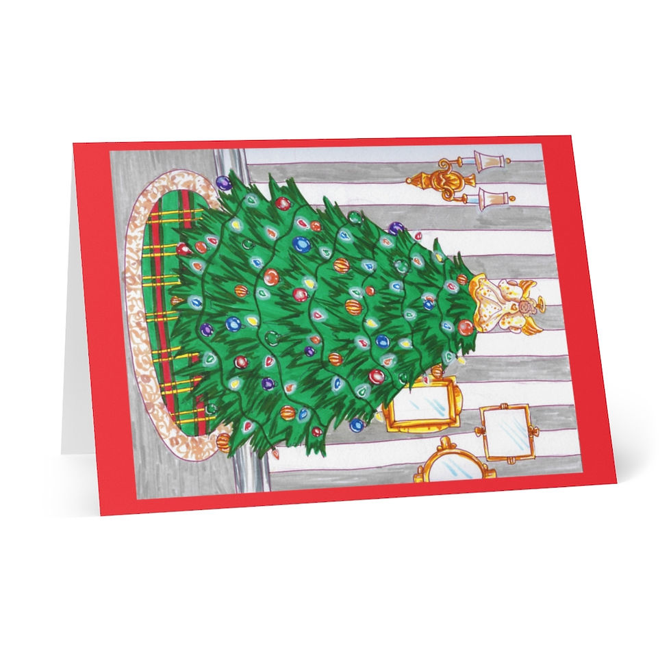 Thumbnail: Christmas Tree, Greeting Cards (8 pcs)