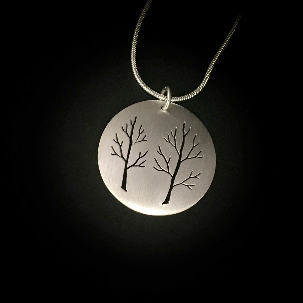 Thumbnail: Large Pierced Tree Pendant (Double)