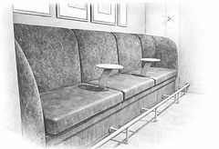 Custom upholstered Banquette Seating by upholsterer Bryant Bespoke