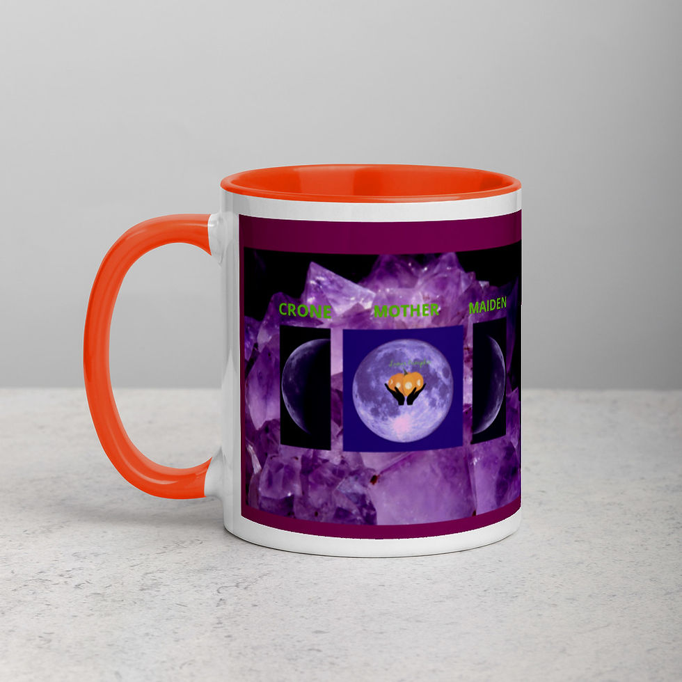 Thumbnail: Triple Moon Goddess Mug with Color Inside