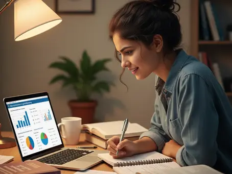 Focused student practising quantitative aptitude questions for CAT exam.