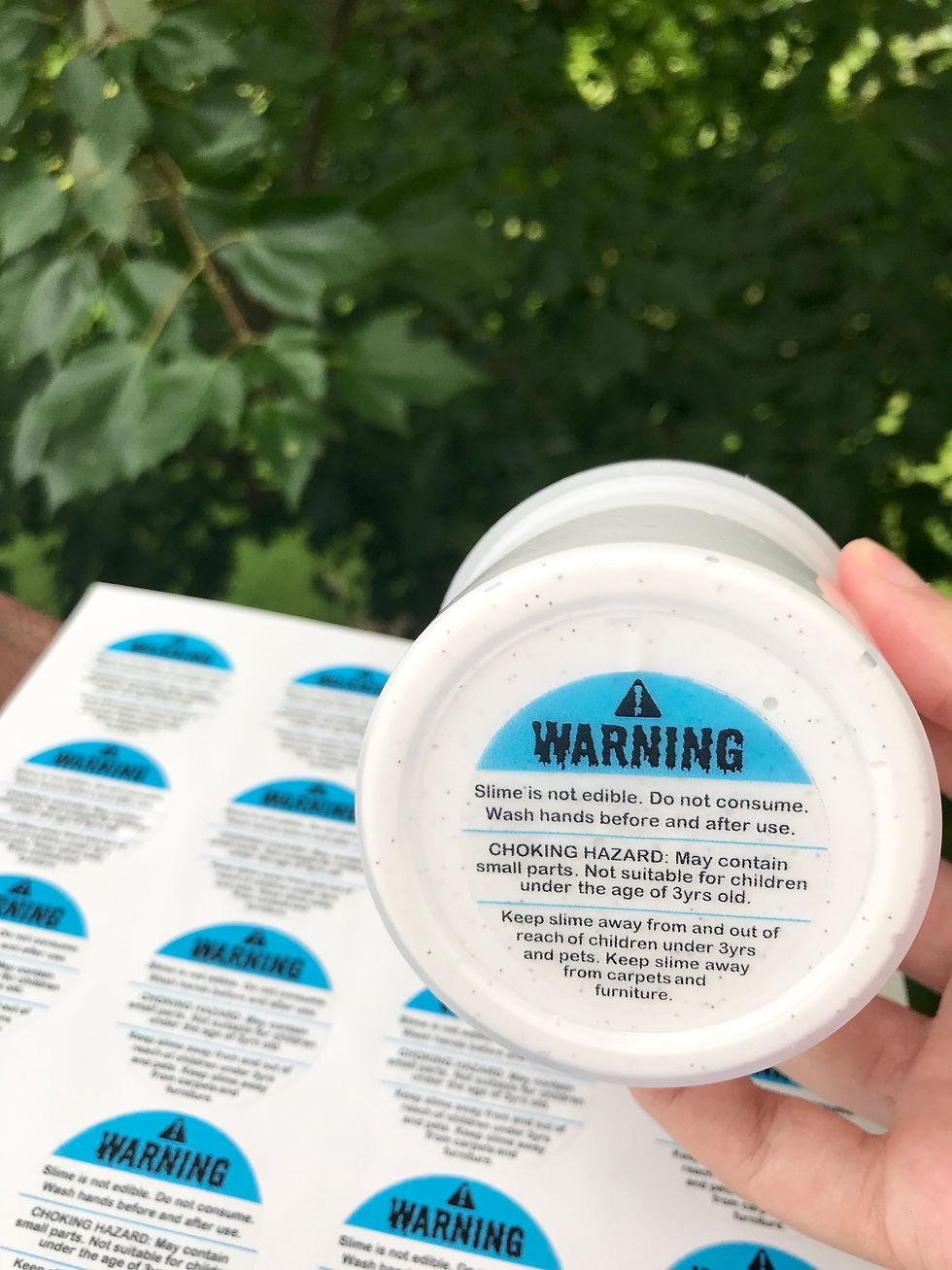 Thumbnail: Clear Slime Warning Stickers (20-100)