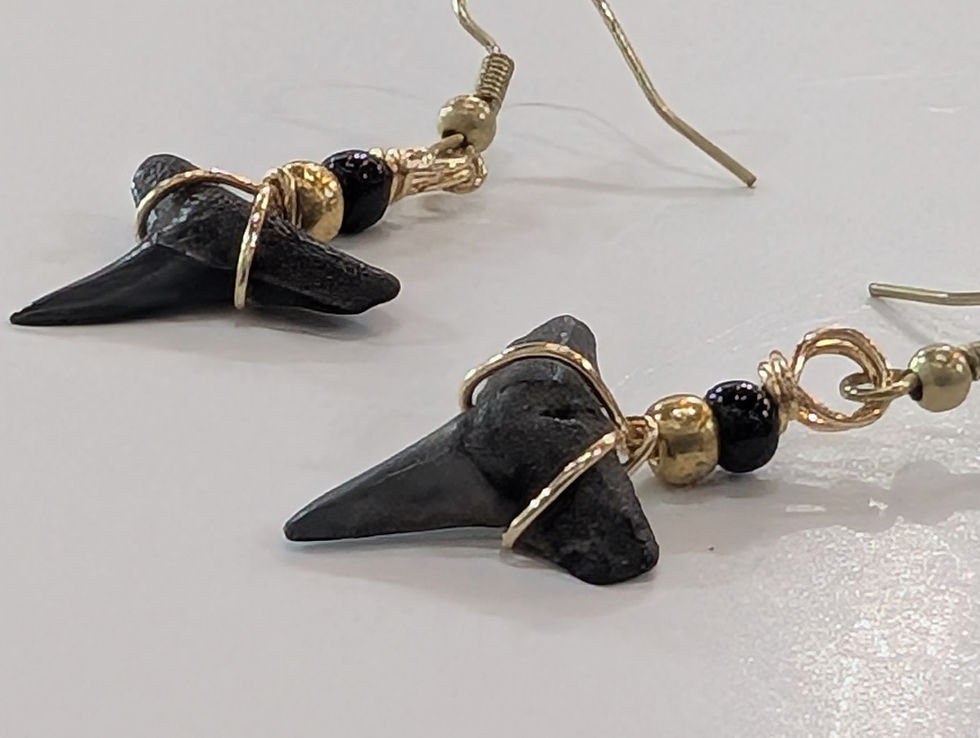 Thumbnail: hand wrapped shark tooth with bead accents 