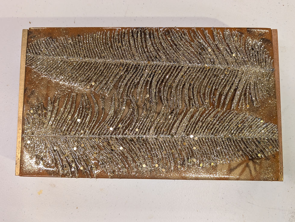 Thumbnail: The Gilded Feather - Upcycled Cigar Box by ArtbyTode