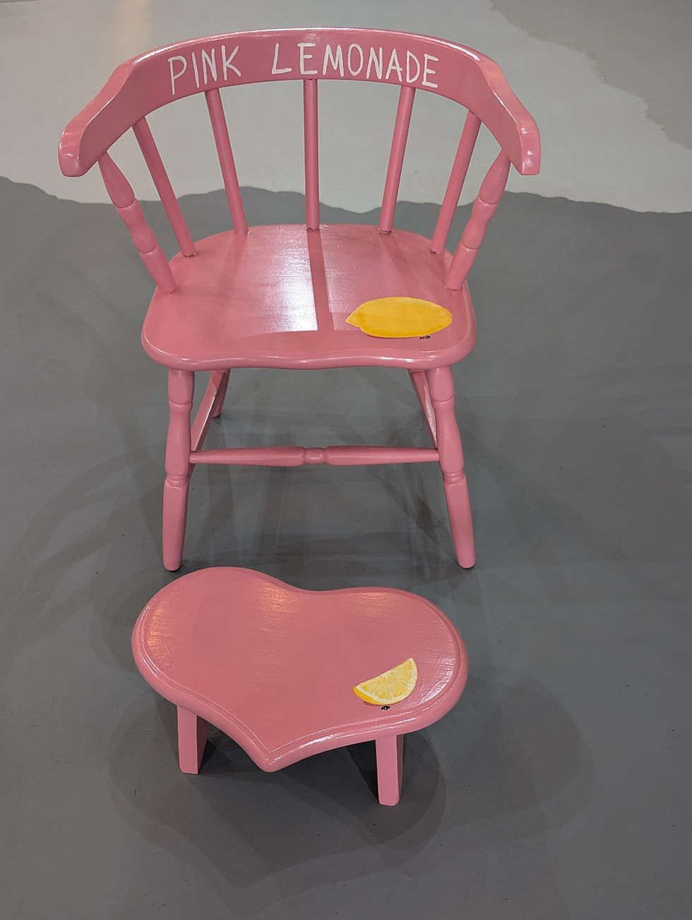 functional art child's chair in pink