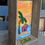 Thumbnail: Framed beach hut palm tree sunset art shelf sitter box