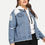 Thumbnail: Fall and Winter Fashion Ripped Denim Jacket Women