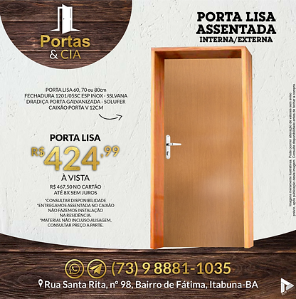 Porta Lisa Assentada Interna Prime