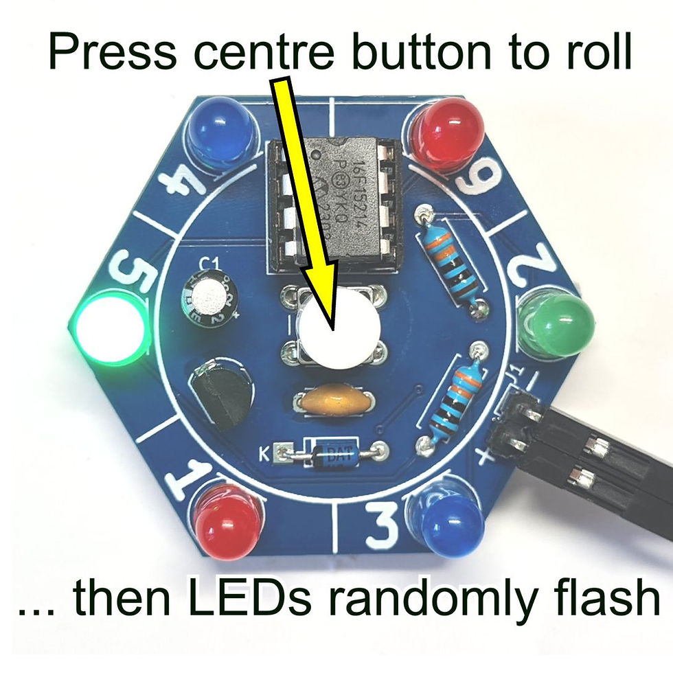 Thumbnail: Beginners Electronic Hexagon LED Dice Kit