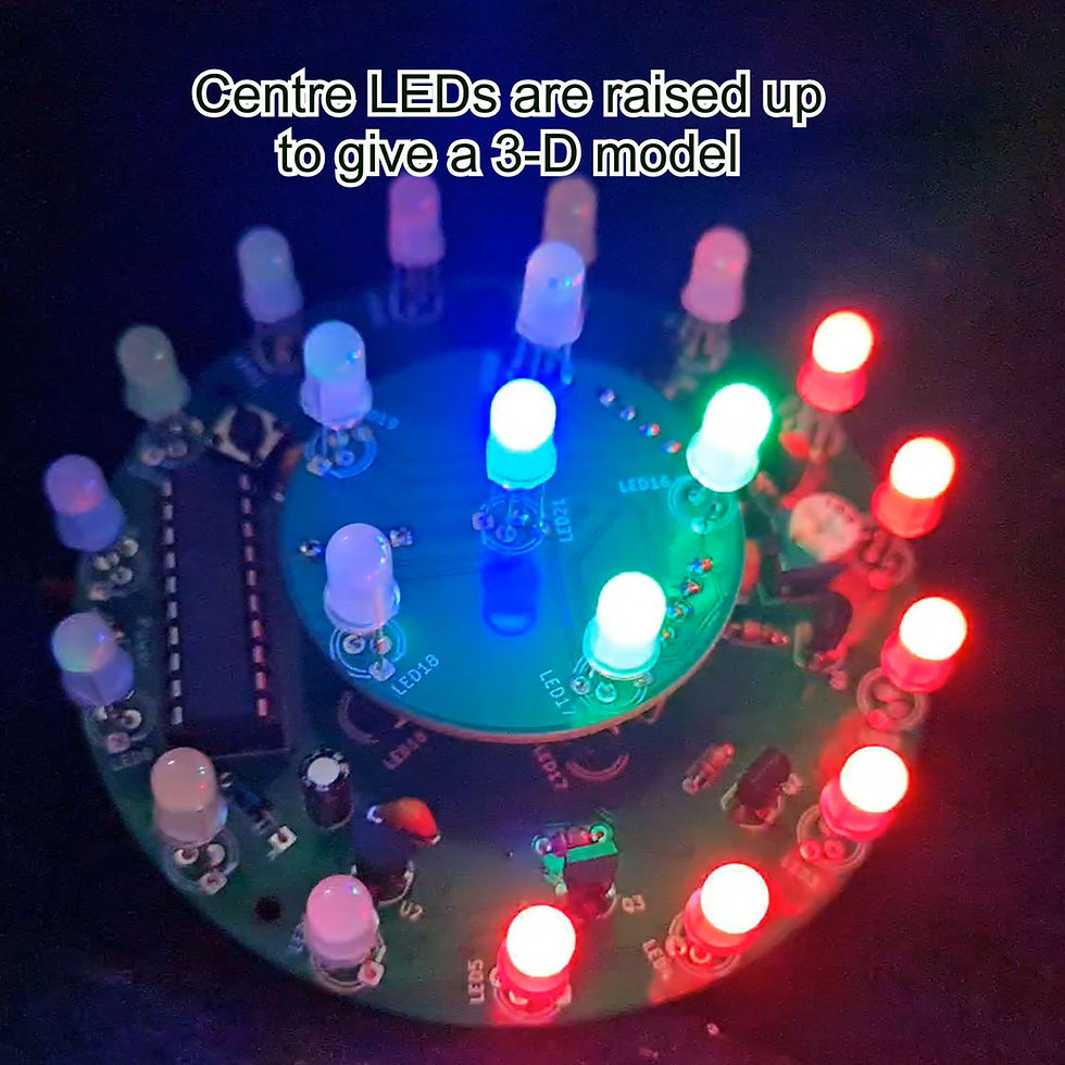 Thumbnail: RGB Multicolour 21 LED 3-D UFO Chaser Lights Electronic Kit