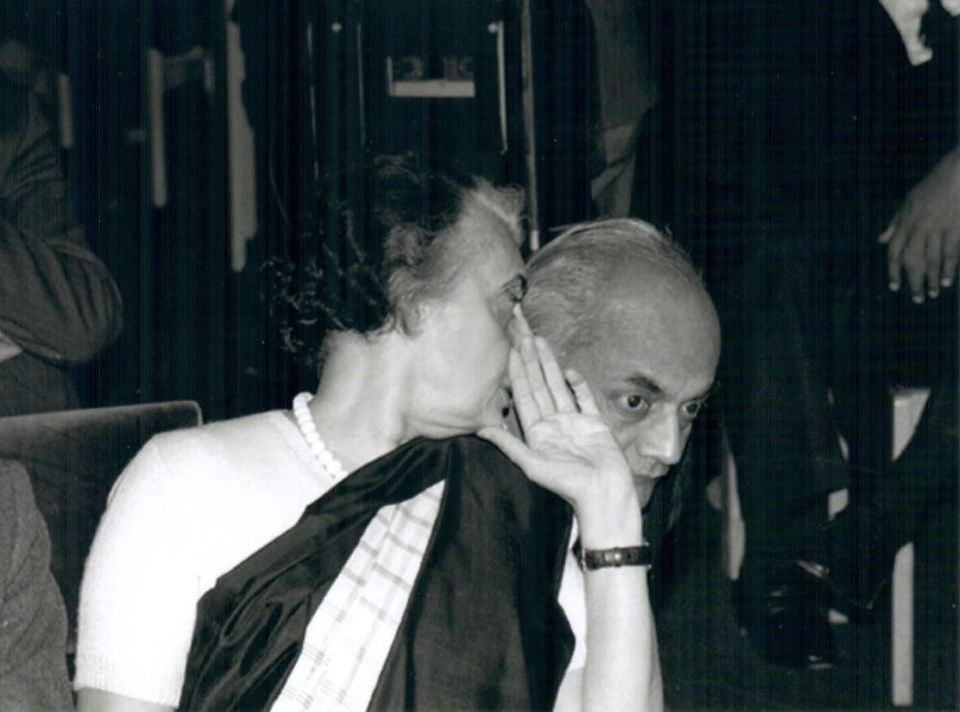 Mrs. Indira Gandhi with H. Y. Sharada Prasad