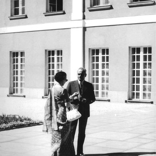 Mrs. Indira Gandhi with H. Y. Sharada Prasad (Washington D C)