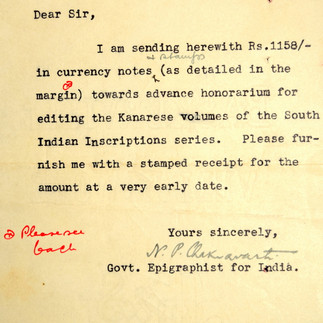 Letter to Rudrapatna Shamasastry