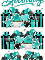 Happy Birthday Sign - Teal and Black - Hamilton Ontario