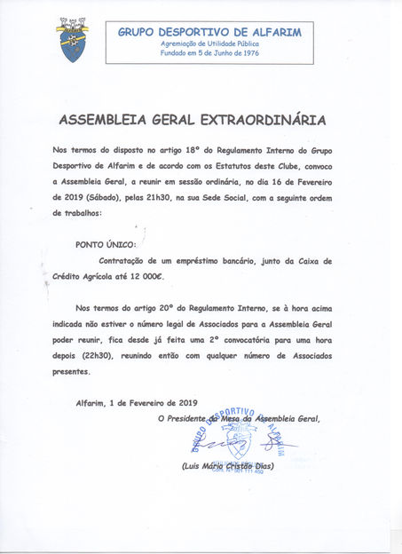ASSEMBLEIA GERAL EXTRAORDINÁRIA