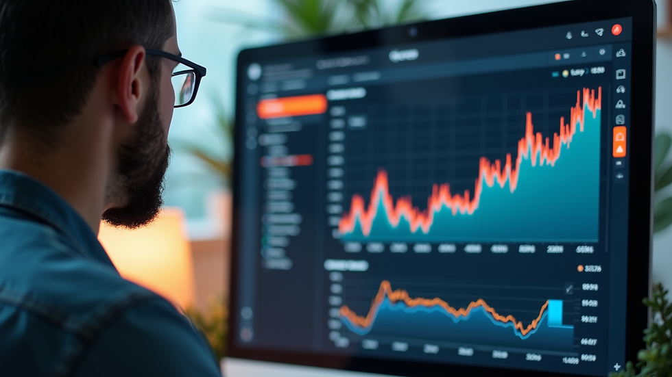 Close-up view of a person analyzing SEO backlinks on a computer screen