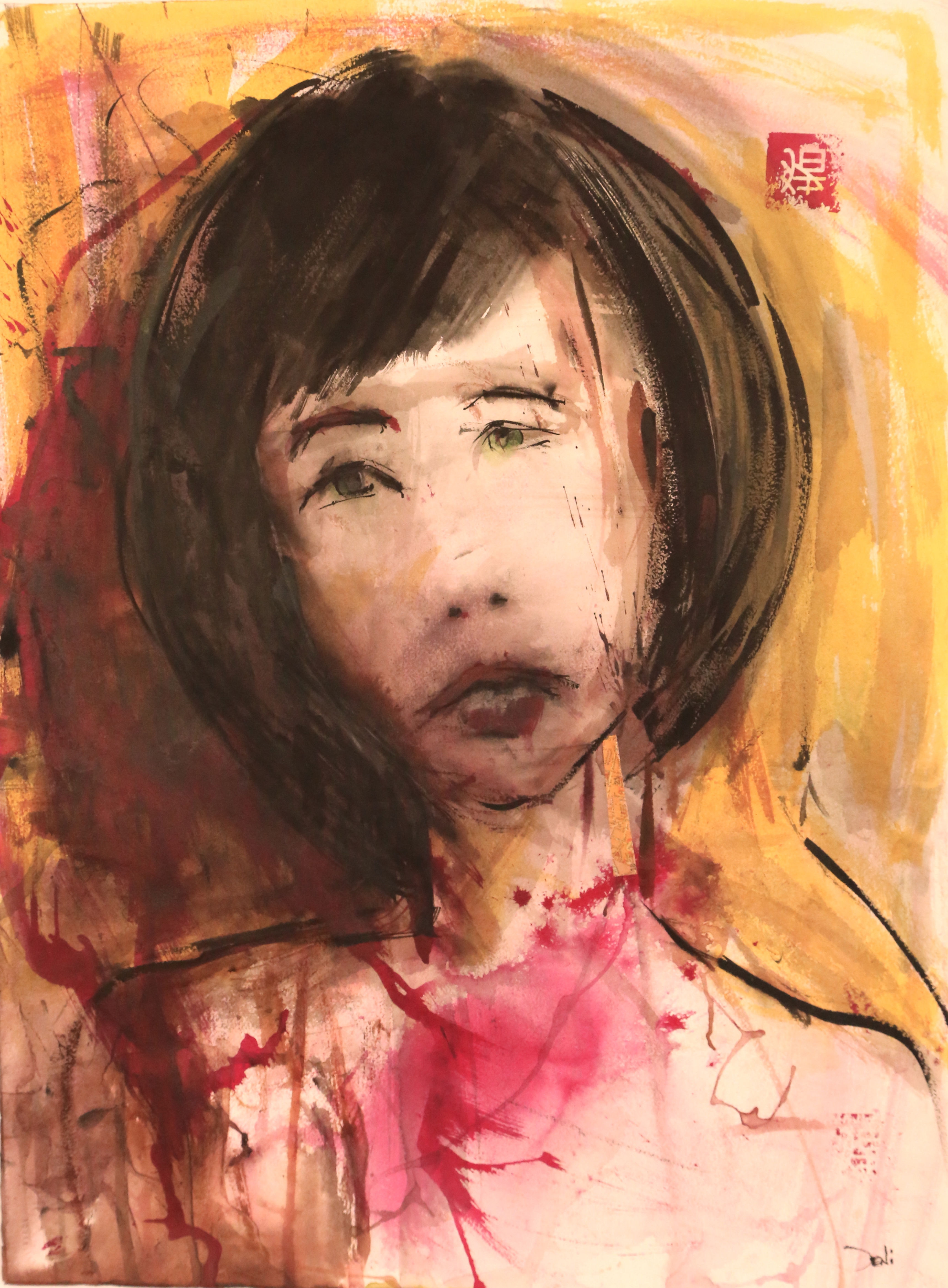 Geisha Rouge 22x30 Ink on Cotton Paper