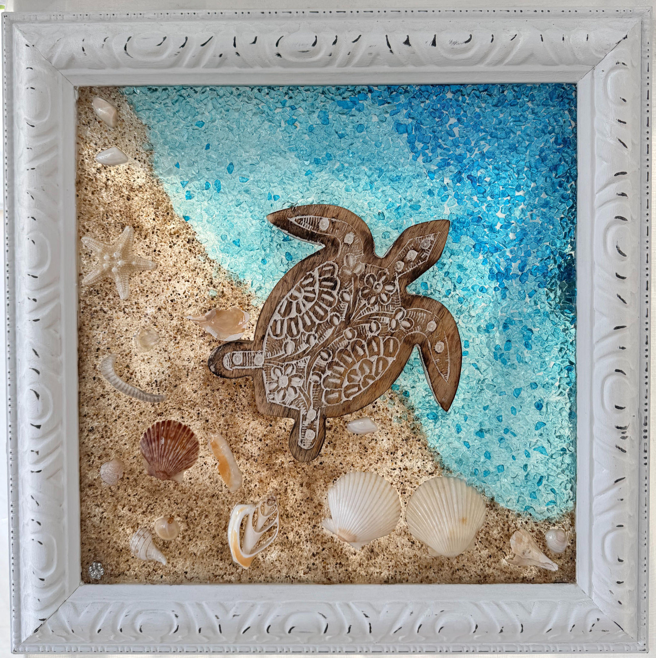 Intricate Wooden Turtle
