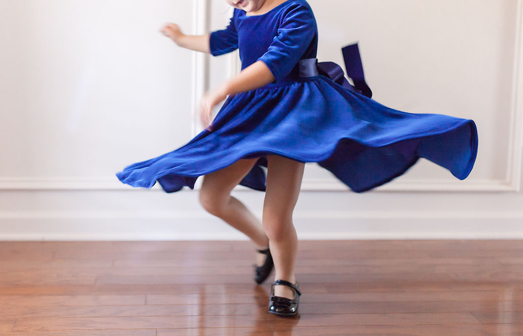 The Royal Blue Velvet Twirl Dress