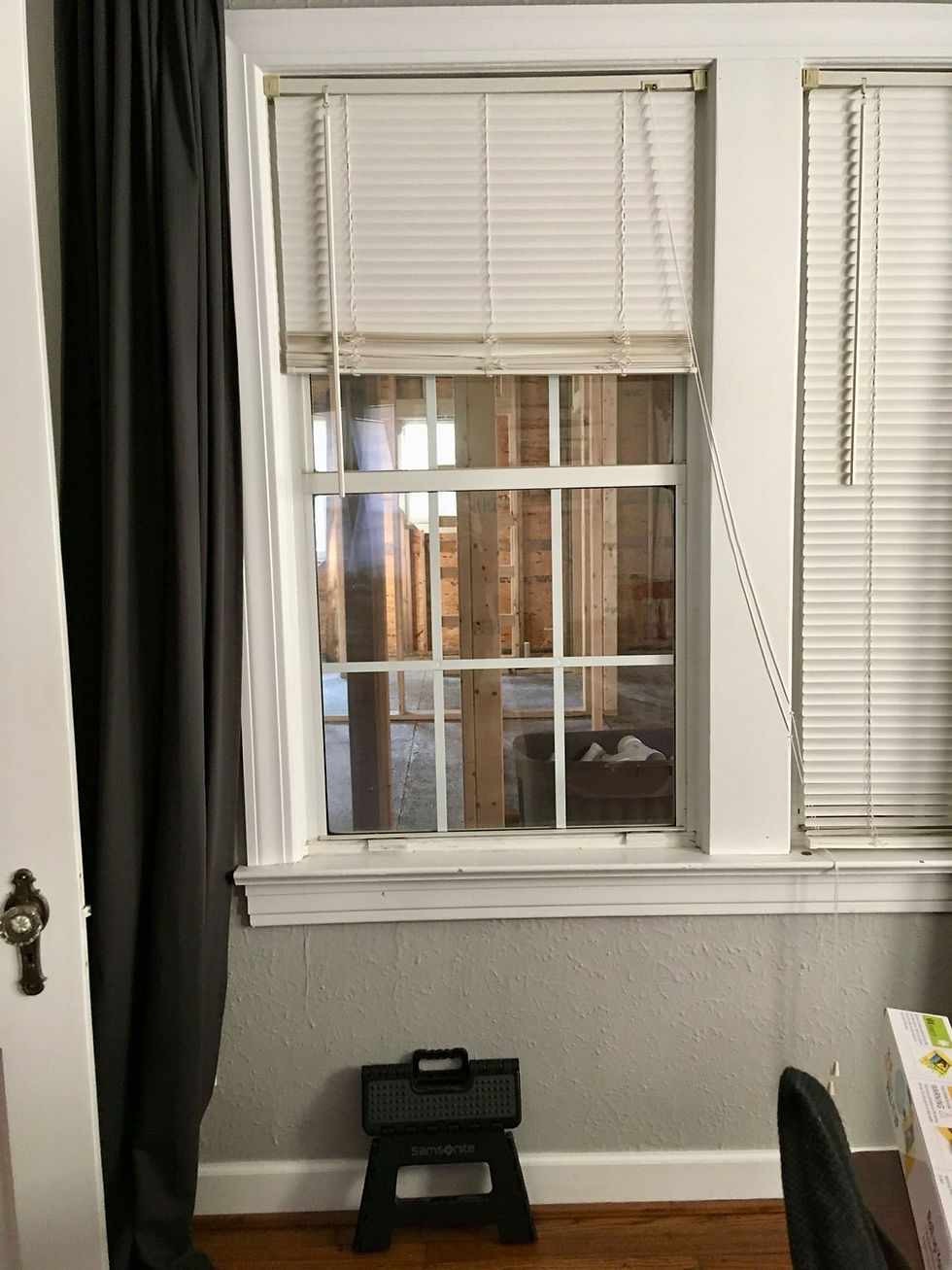 I used to use this little step stool to climb through the window into the addition during the building out phase, before the windows were taken out.