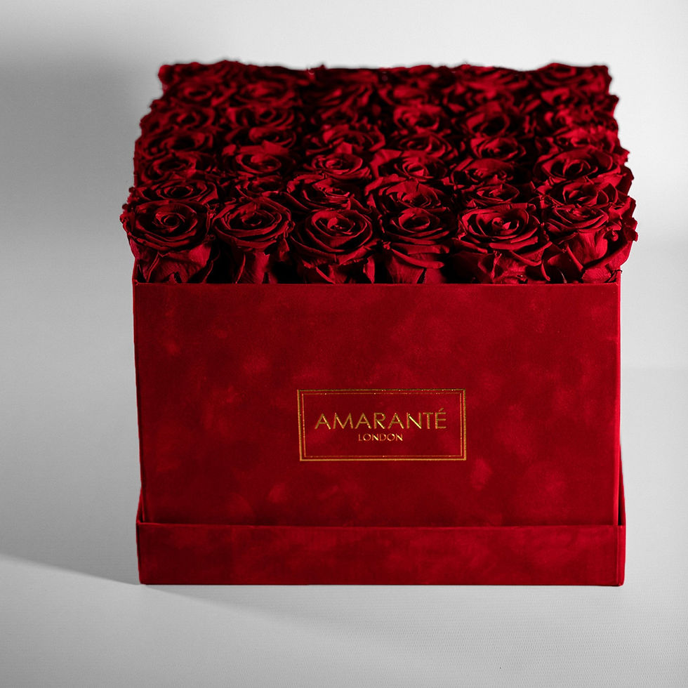 Extra Large Red Square Suede Rose Box