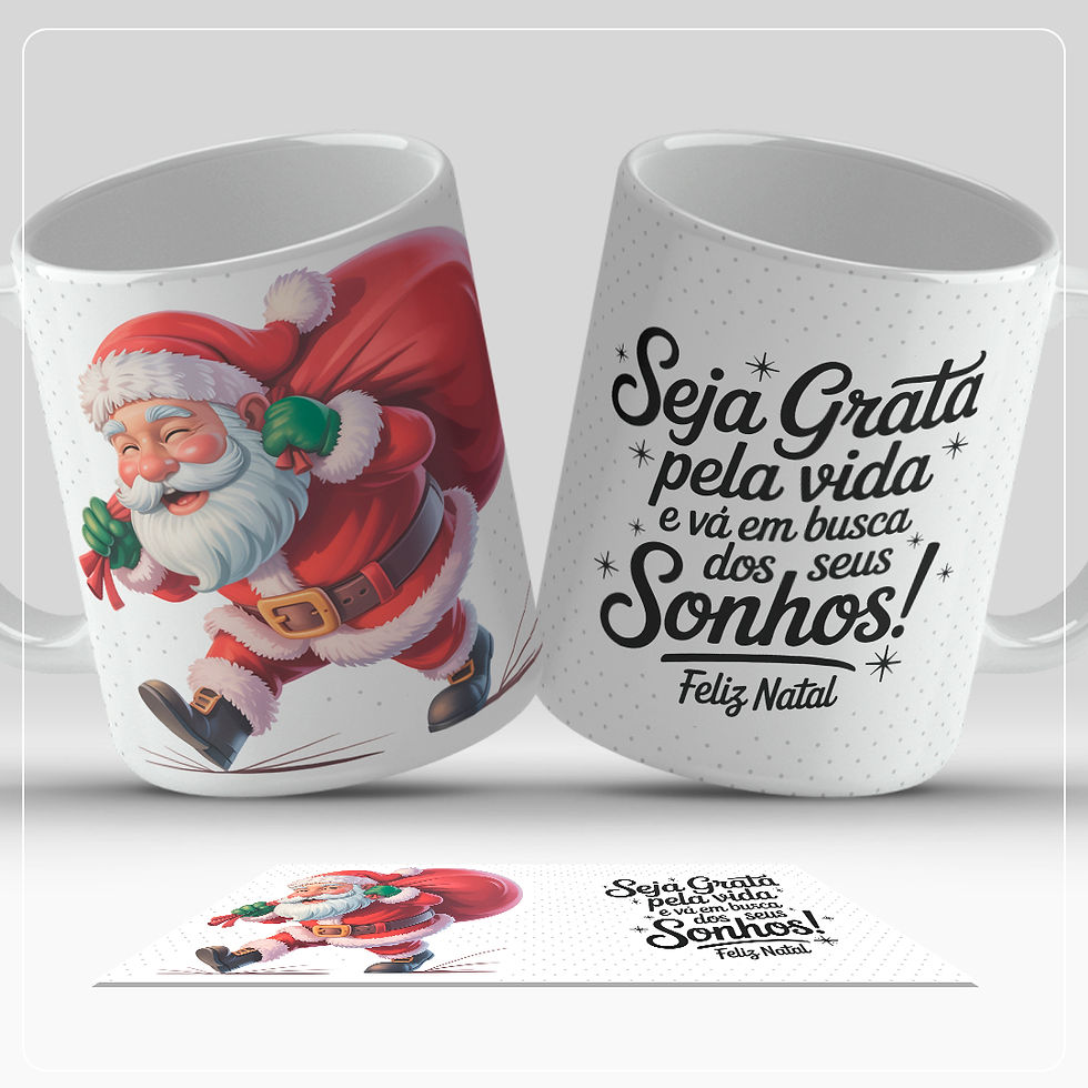 Caneca Personalizada de Natal Seja Grato(a)