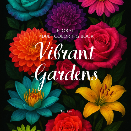 Vibrant Gardens: Floral Adult Coloring Book