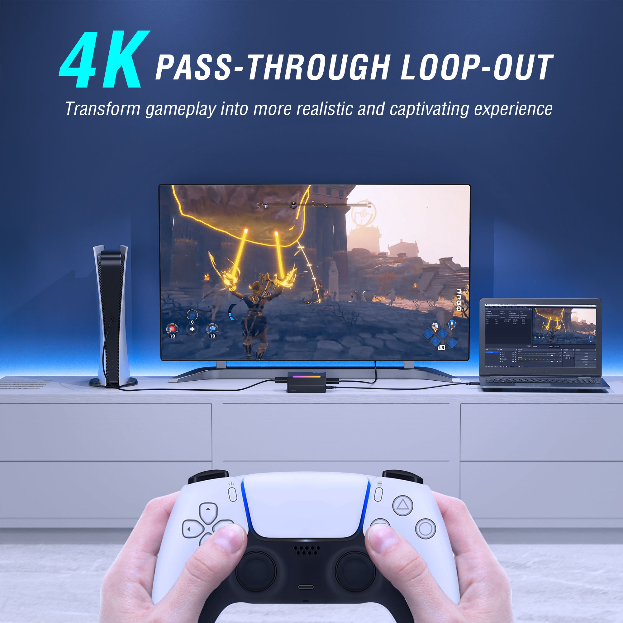 Placa de captura de vídeo Fifine 4K HDMI para streaming ao vivo e jogos