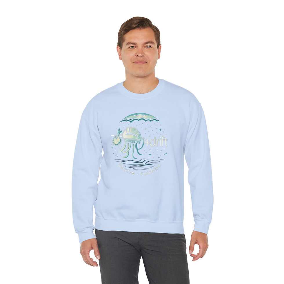Thumbnail: Jellyfish Dream Crewneck Sweatshirt — Pastel Ocean Graphic