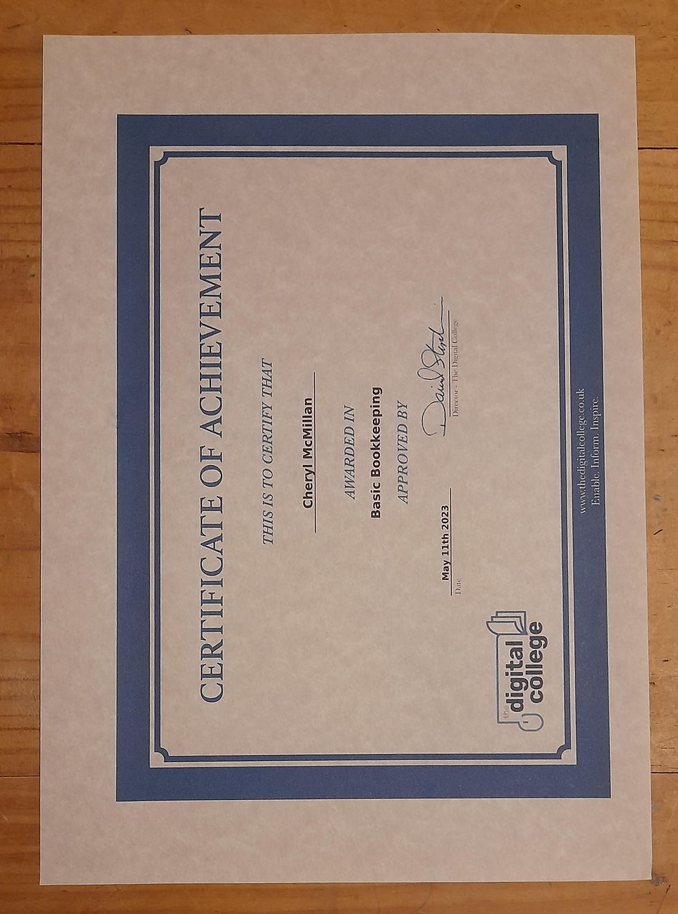 Basic Bookkeeping Award