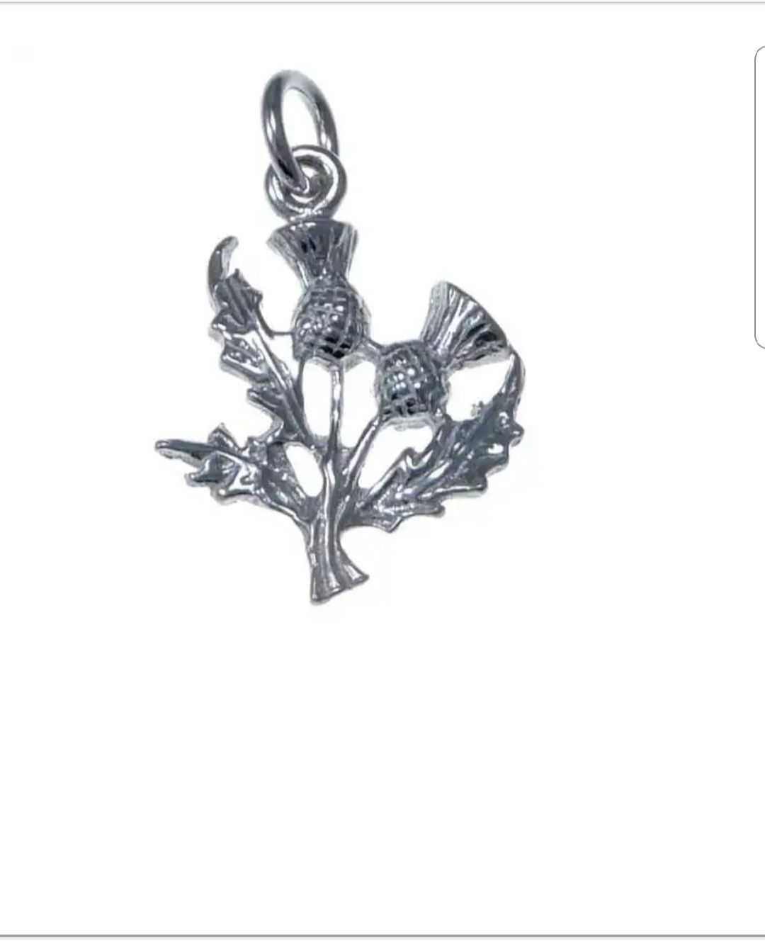 925 STERLING SILVER THISTLE PENDANT