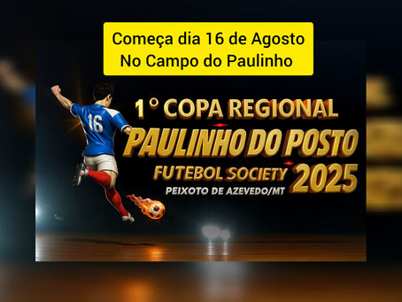 "Hoje  acontece o sorteio da chaves da  1° Copa Regional Paulinho do Posto De Futebol Society 2025 nas categorias Veteranos"