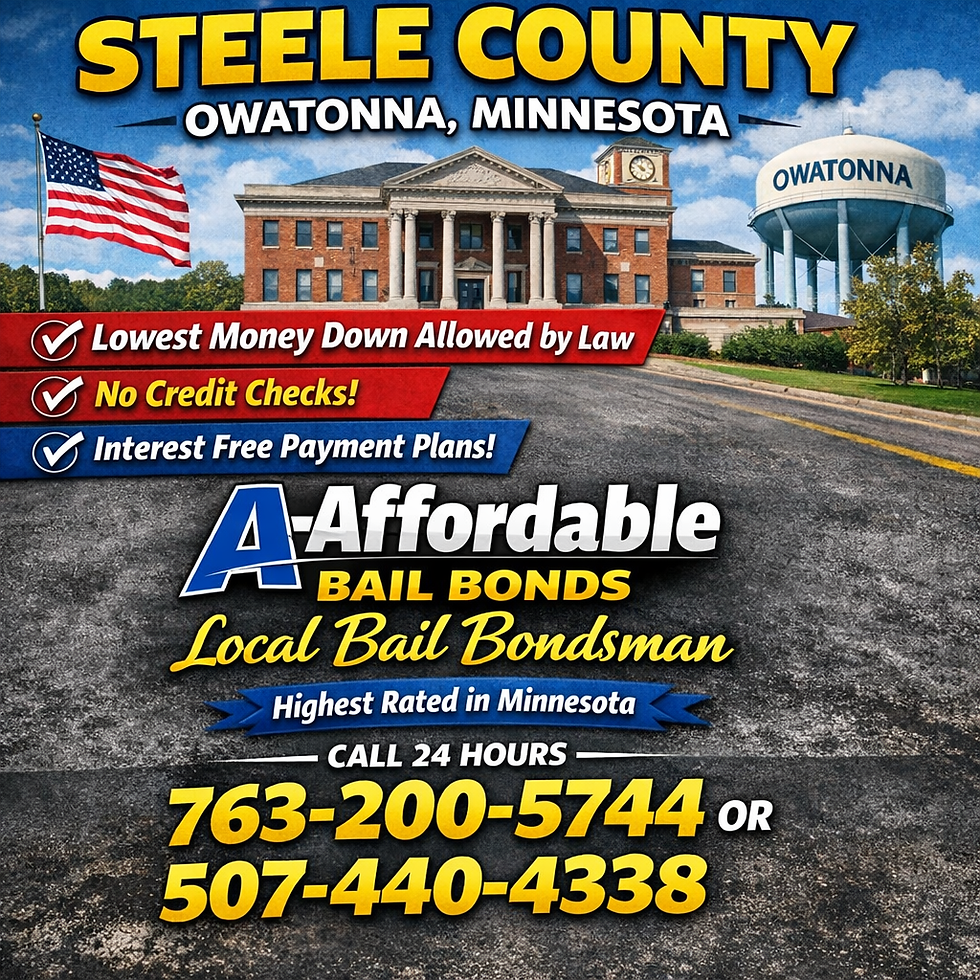 A‑Affordable Bail Bonds local bail bondsman in Steele County Owatonna Minnesota 763-200-5744