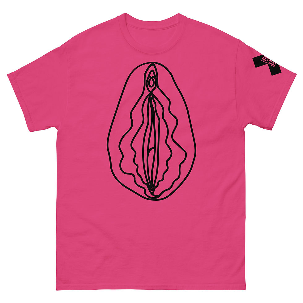 Miniaturbild: Black Vulva Front Print T-Shirt