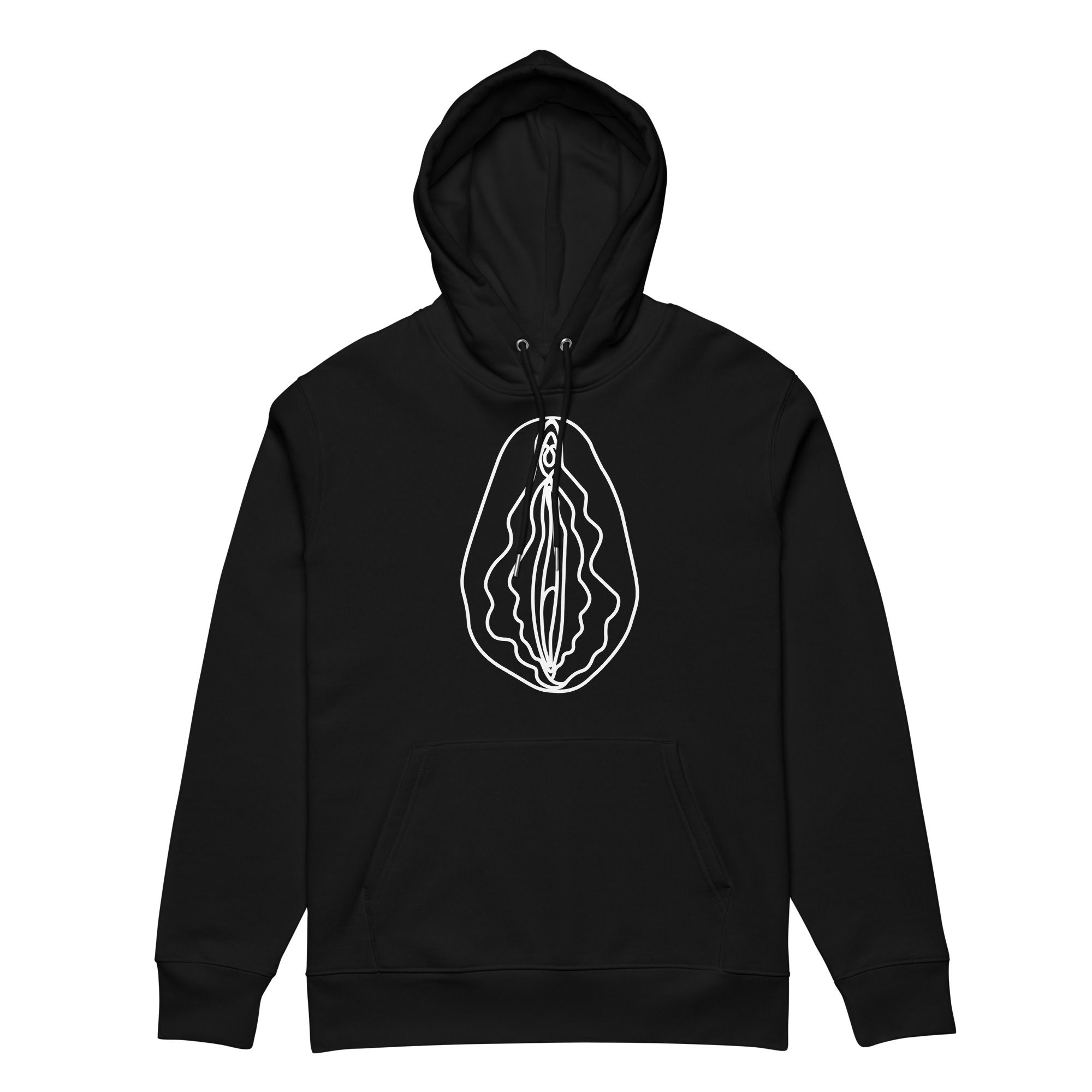 White Front Vulva Print Hoodie