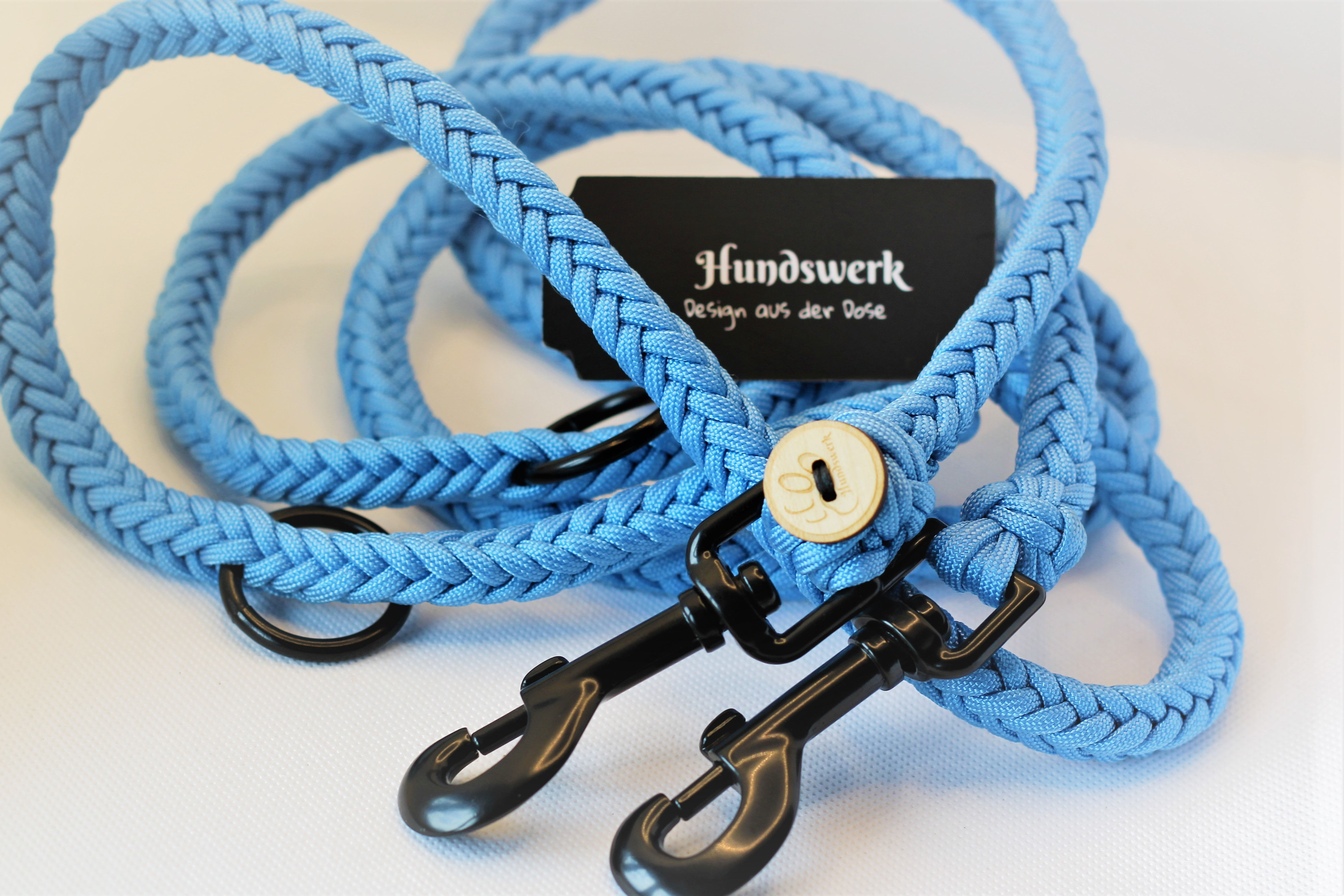 Hundsgflecht Leine Babyblau M / L