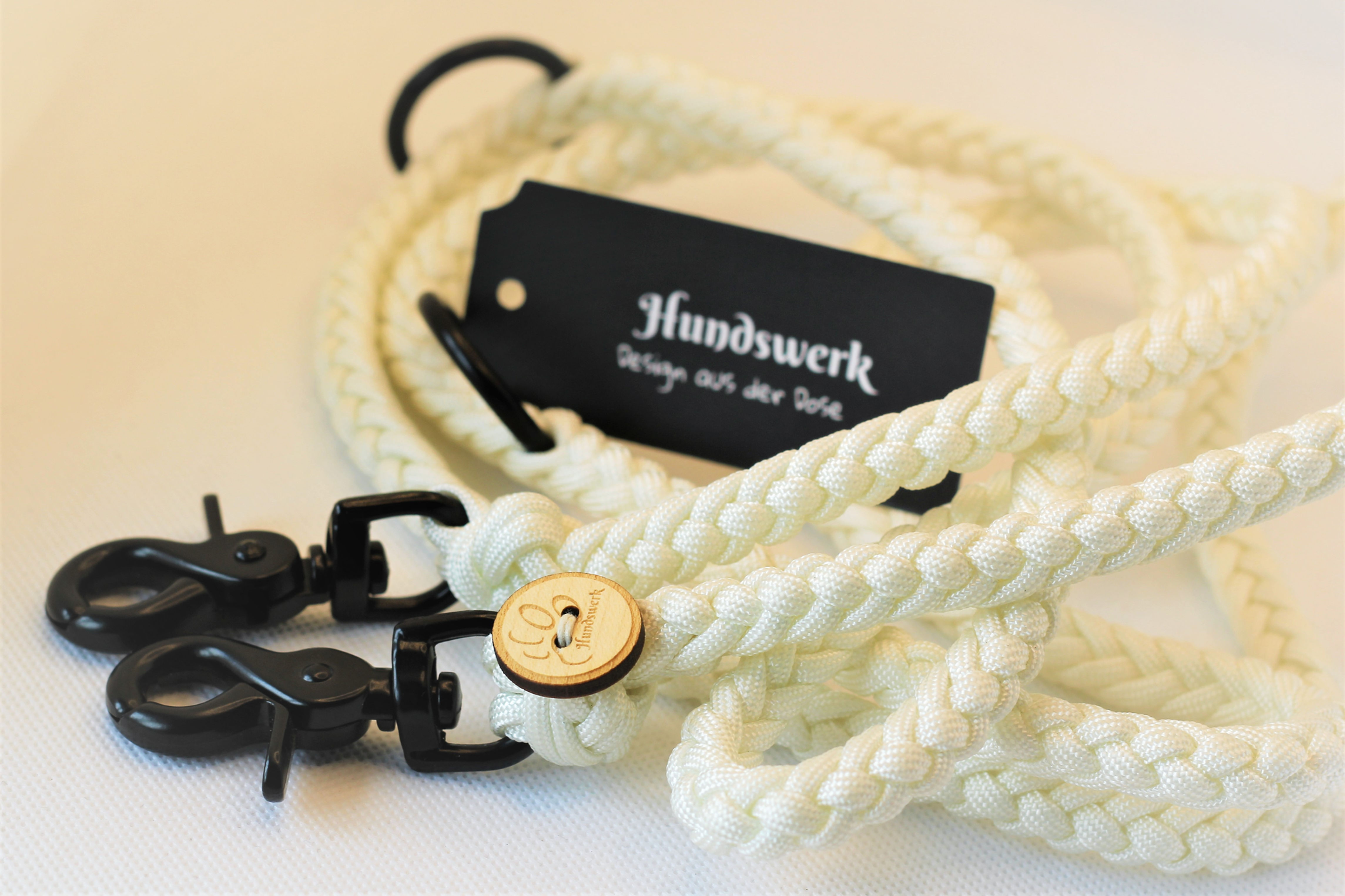 Hundsgflecht Leine Weiß - M / L