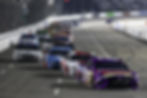Nascar racing car in a row