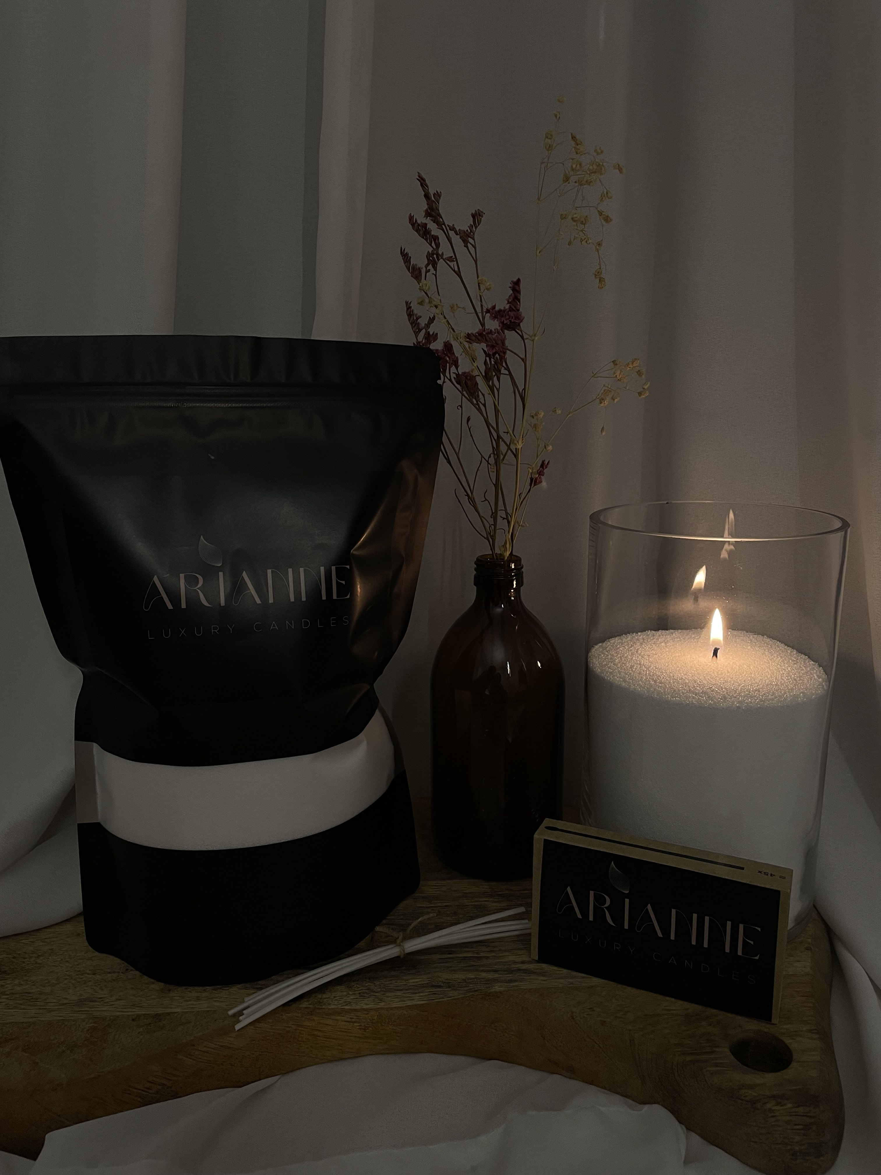 ק"ג 1 אבקת שעווה + צילינדר זכוכית