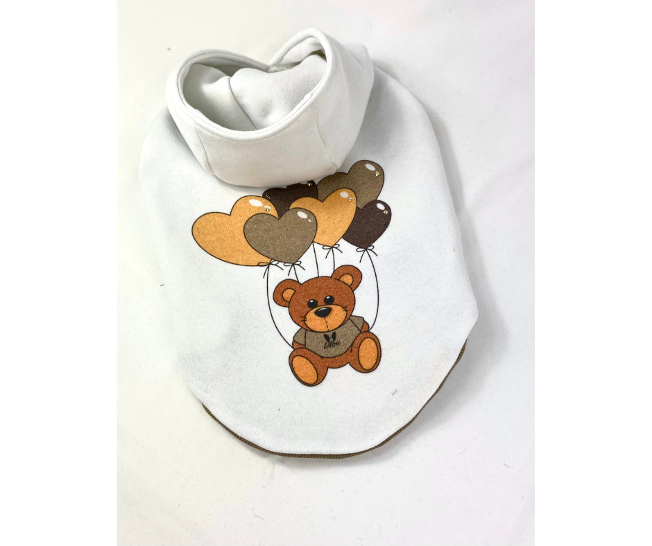 FELPA HOODIE TOY CUORI TORTORA