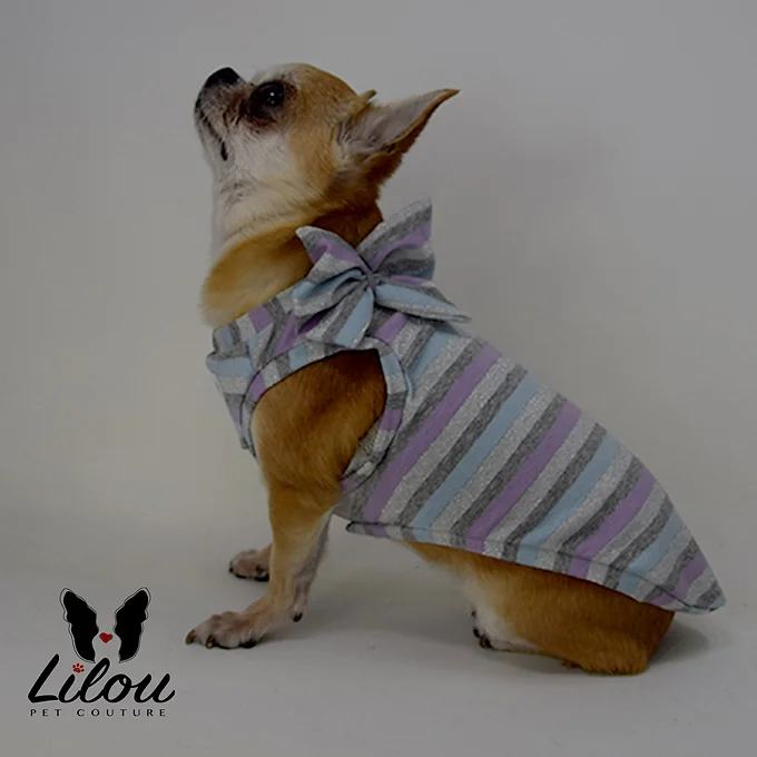 Miniatura: T-SHIRT TRILLY BOW STRIPES PURPLES